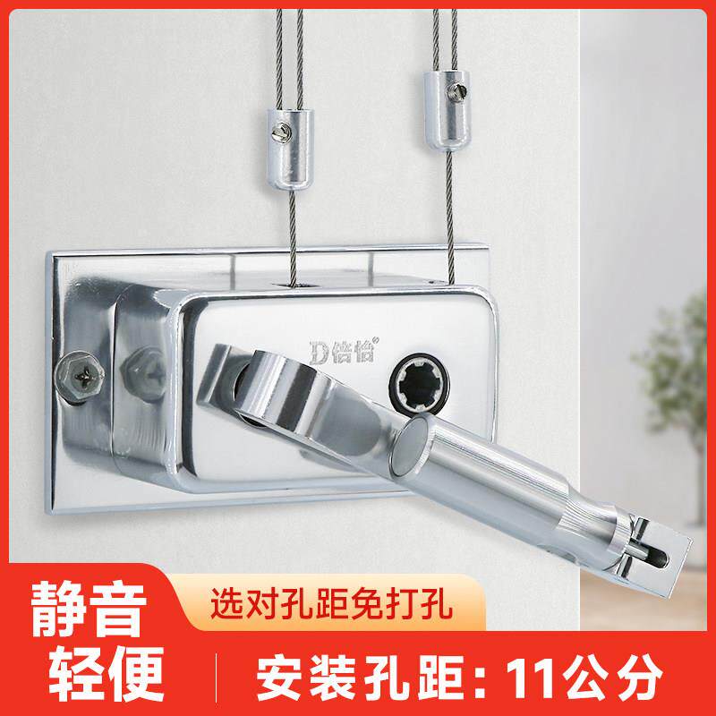 晾衣架手摇器配件手动静音升降器总成手摇轻便阳台把手柄升降线盒