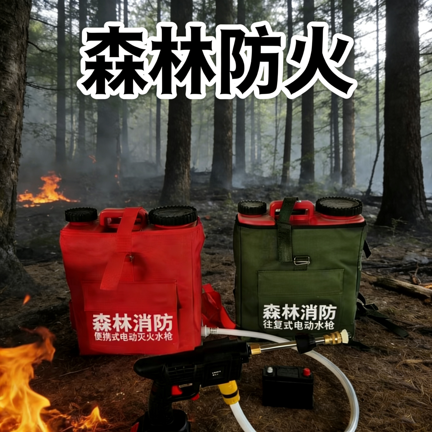 森林防火水枪消防多功能灭火手动电动分体一体水桶应急管理救灾