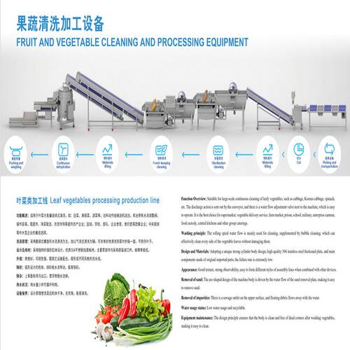中央厨房果蔬加工设备净菜加工流水线设备洗菜机脱水机设备