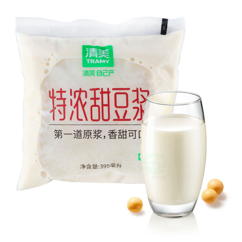 上海清美特浓甜豆浆395ml非转基因大豆即饮即食甜味清美豆浆顺丰