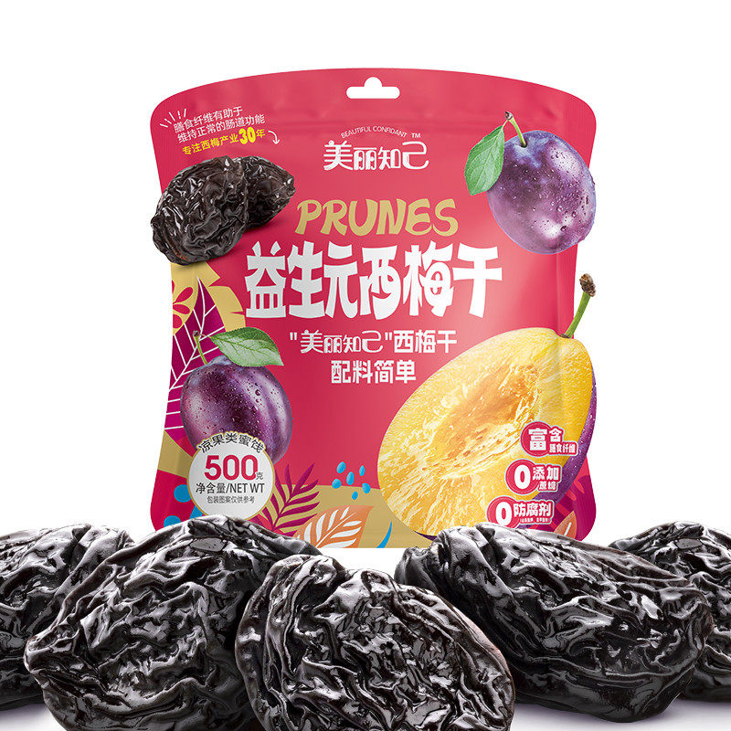 美丽知己益生元无糖精西梅干500g