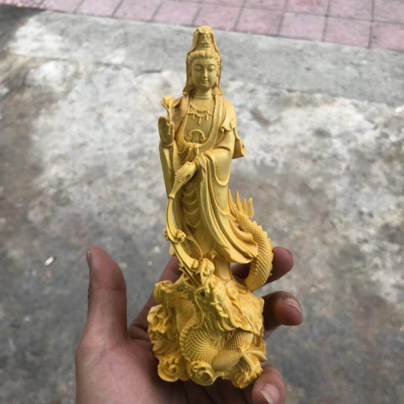 崖柏黄杨木雕摆件实木工艺佛像菩萨供奉平安收藏礼品御龙如意观音
