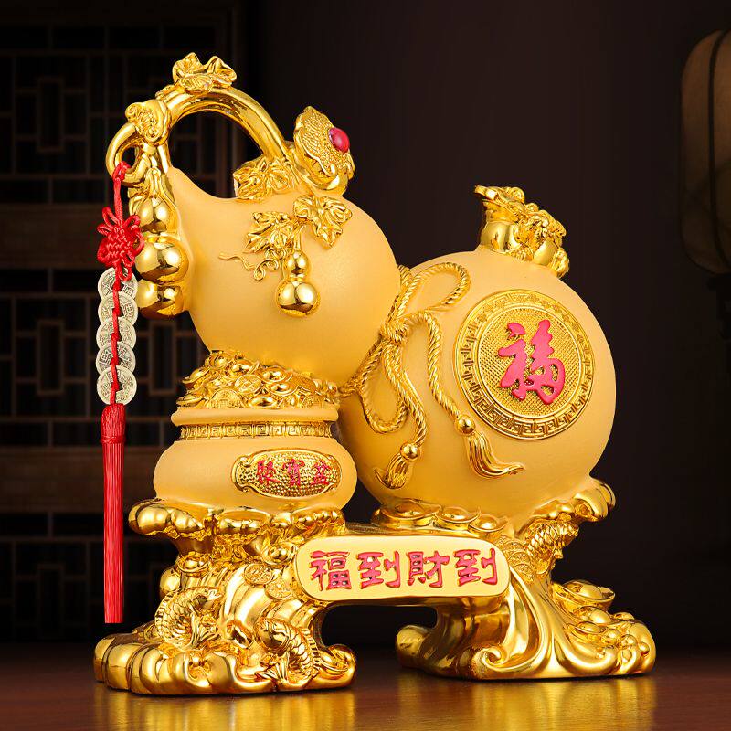 福到财到招财葫芦摆件客厅酒柜入户玄关装饰工艺品开业乔迁送礼品