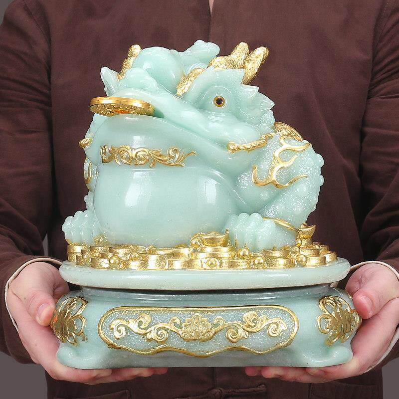 玉石金蟾摆件招财转动旺财金蝉家居装饰工艺品店铺前台开业送礼品