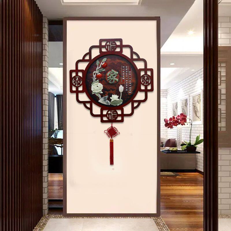 客厅装饰画挂件电视沙发背景墙壁画餐厅玄关玉石挂饰中式高档挂画