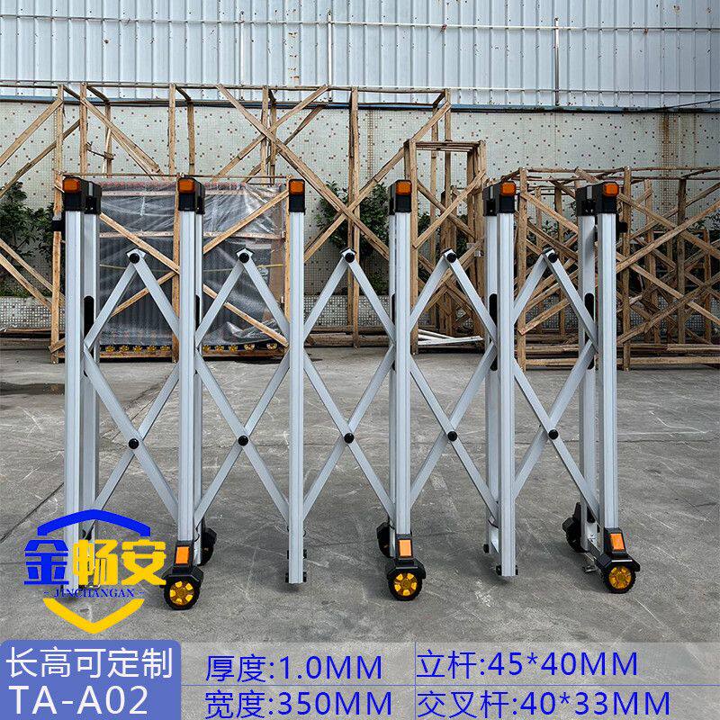 手动推拉伸缩门加厚移动装修护栏路障折叠围栏家用不锈钢推拉门
