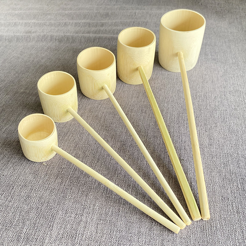 手工无漆竹茶勺汤勺开水勺卤水定量勺子竹水舀小酒舀子勺水瓢大号