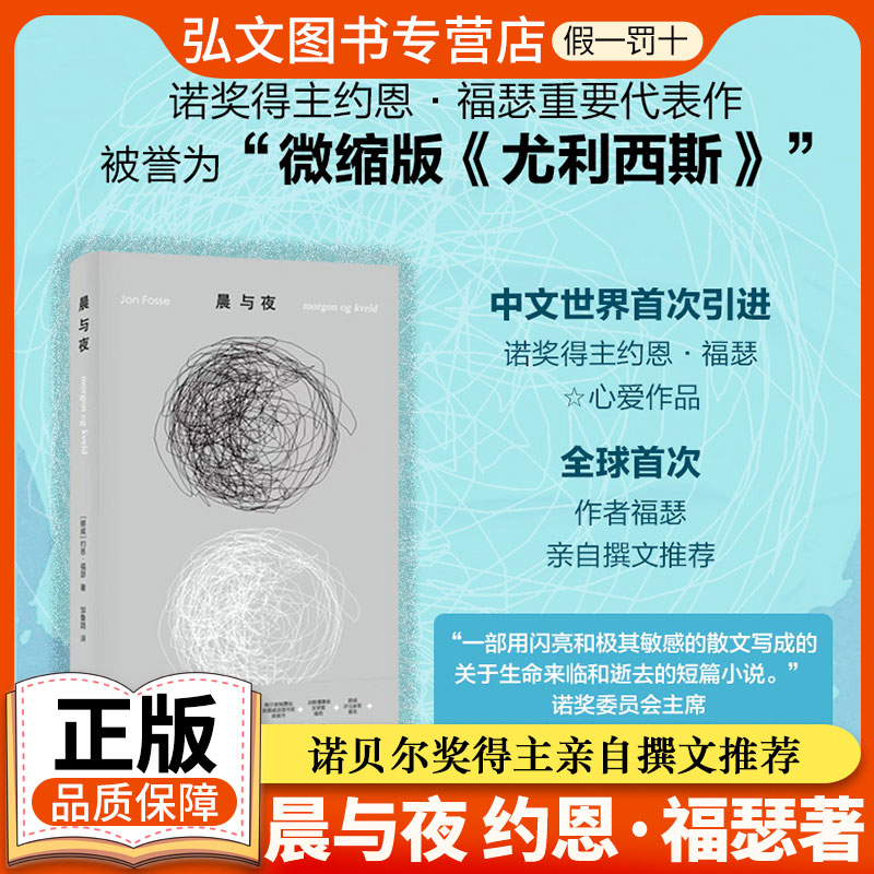 约恩·福瑟作品：晨与夜 诺奖得主亲自撰文推荐 挪威现代短篇小说福瑟入门书籍探讨时间记忆与存在本质 译林出版社 十点人物志推荐