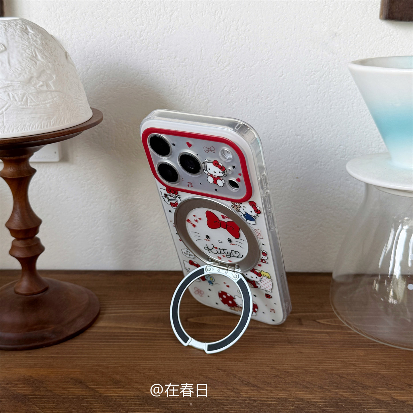 满屏kt猫咪磁吸360支点壳