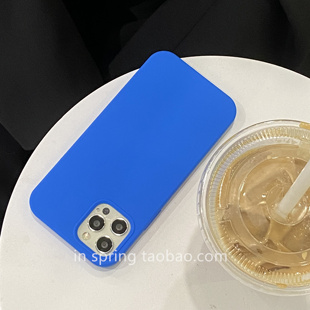 地中海克莱因蓝液态硅胶手机壳14适用iPhone17promax 15pro新款 15promax 16promax男生手机壳 经典