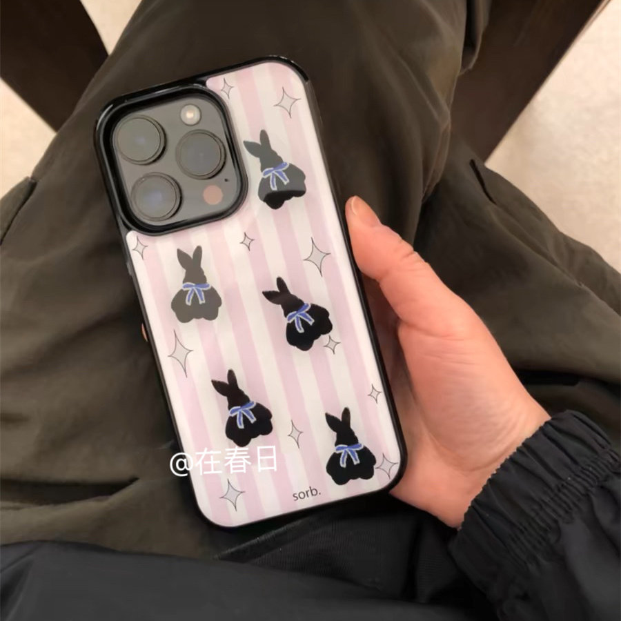 在春日韩国ins小众蝴蝶兔兔亚克力手机壳适用17promax/1