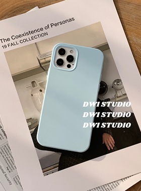 韩国ins液态硅胶婴儿蓝babyblue适用苹果14手机壳14promax全包13硅胶15promax新款16Promax保护壳17promax