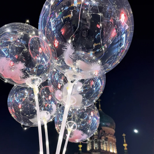 网红波波球飞天啵啵气球20寸24寸花束透明结婚生日装饰摆摊批发