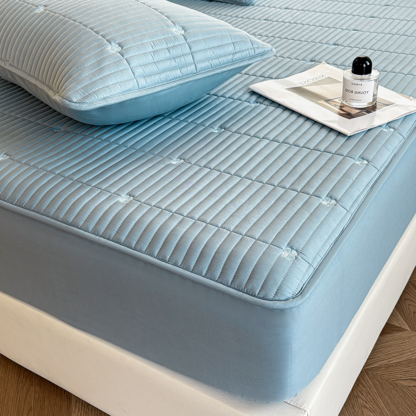 2026新款全棉棉花刺绣床笠纯棉夹棉加厚床罩全包防尘罩床垫保护套,床上用品,床笠,淘宝优惠券,粉丝福利购,淘宝优惠卷