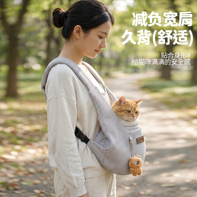 猫咪外出背包双肩便携透气网眼猫包减负宽肩久背舒适户外宠物包