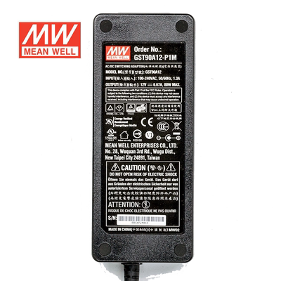 明纬15V电源90W GST90A15-P1M 6A工业节能适配器环球认证三插