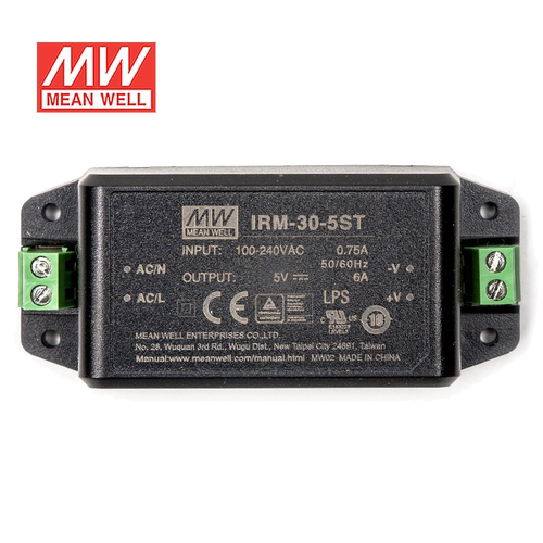 明纬24V电源30W IRM-30-24ST 1.3A AC-DC模块直流开关稳压台湾