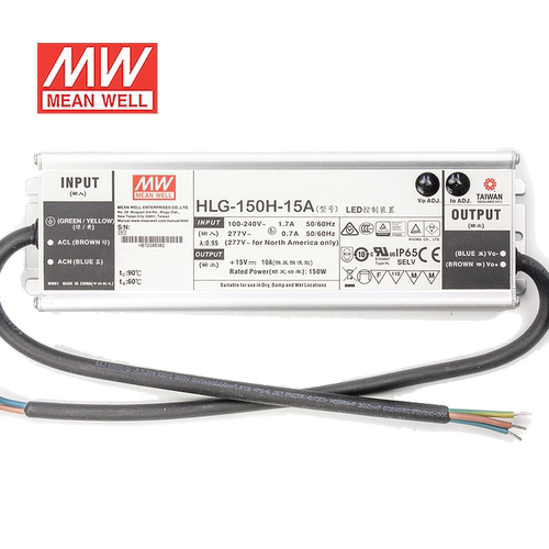 明纬48V LED电源150W HLG-150H-48A 3.2A可调+48V恒压防水7年质保