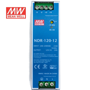 明纬NDR导轨电源 75W120W240W 480W12V24V48V直流稳压台湾品牌
