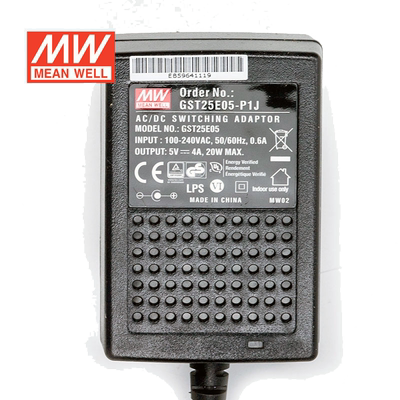 明纬25W电源适配器GST25E工业级05/07/09/12/15/18/24/28/48V欧规