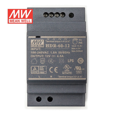 明纬60W导轨电源 HDR-60 5V12V15V24V48V直流开关稳压台湾品牌