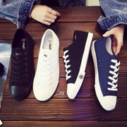 Giày vải trắng nam phổ biến 2019 phiên bản Hàn Quốc của xu hướng học sinh trung học giày vải thông thường giày nam giày thủy triều - Plimsolls