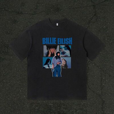 比莉艾利什Billie Eilish碧梨粉丝应援周边半袖纯棉男女同款短袖