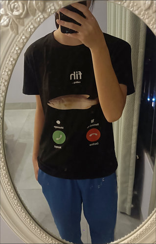 Fih Calling Remind Me Message Decline Accept短袖T恤男女棉TEE