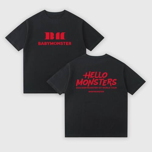 babymonster短袖演唱会周边申厦蓝t恤李茶仁上衣ASA同款男女同款