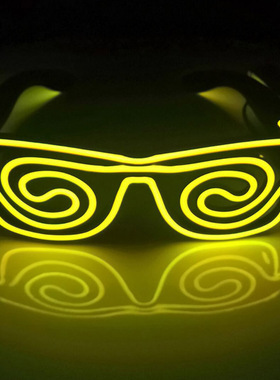 新款螺旋多色EL科技发光眼镜蹦迪抖音二次元玩具聚会礼品蓝色红色