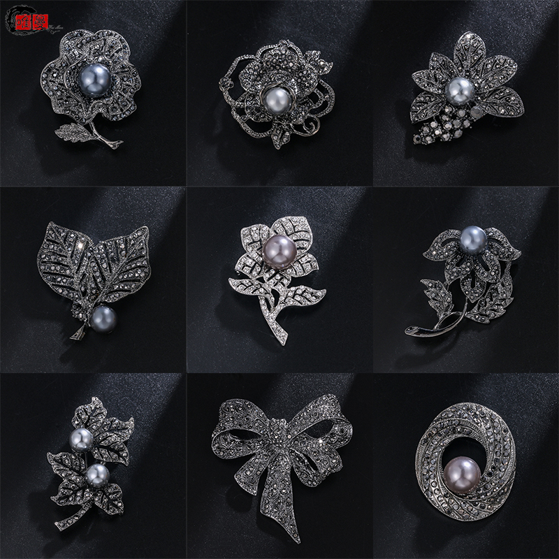 欧美复古胸针女生水钻夸张小众