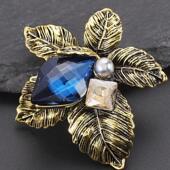 欧美时尚 胸针合金双层海星波浪纹花朵花卉胸花服装 防走光别针配饰