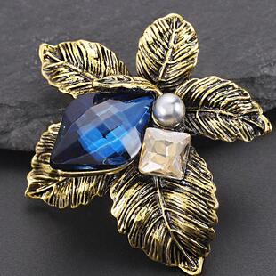 胸针合金双层海星波浪纹花朵花卉胸花服装 欧美时尚 防走光别针配饰
