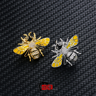精致锆石迷你昆虫镀金蜜蜂小胸针胸花领针防走光高档气质小巧别针