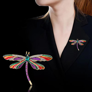 百搭复古蜻蜓胸花服装 跨境外贸热销昆虫胸针女时尚 配饰品别针批发