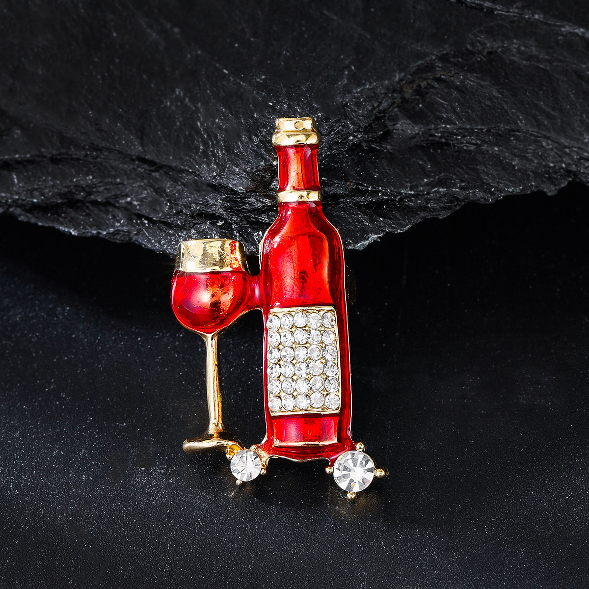 欧美个性创意合金镶钻胸针