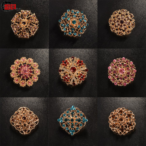 防走光水钻胸花夏日个性INS衬衣