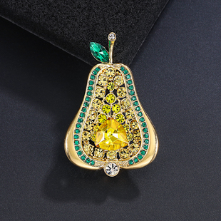 新品 外套配飾胸花 水果胸針精致可愛梨子飾品別針百搭服裝 創(chuàng)意時尚