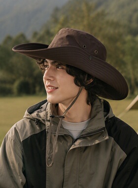 夏季西部牛仔大檐防晒渔夫帽