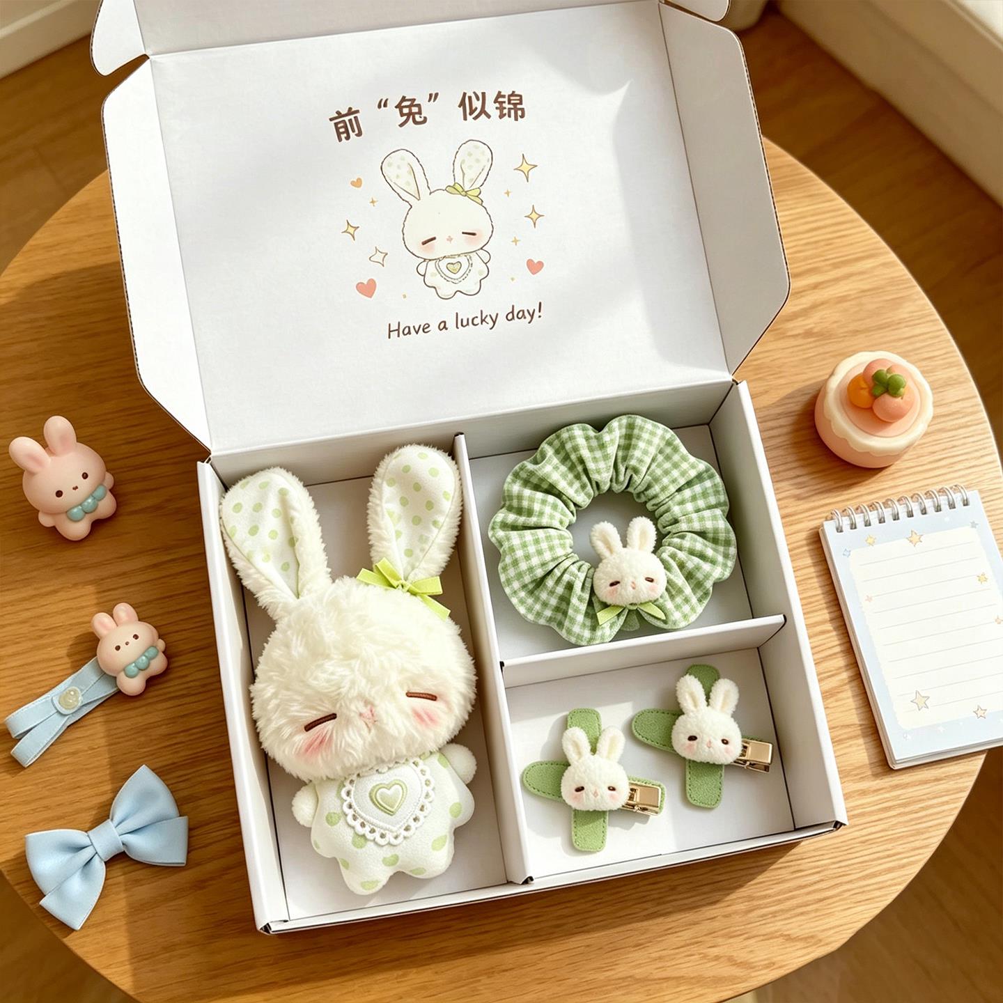 迷你安抚天使小兔挂件高