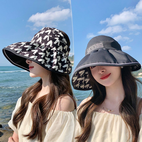 新款双面可带空顶遮阳帽女夏