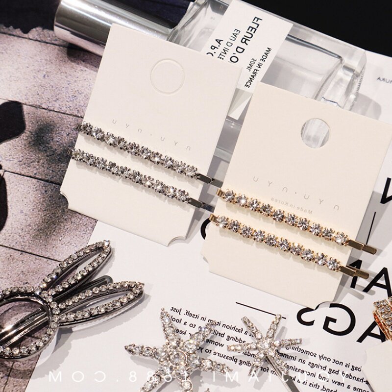 抖音新款JENNIE金智妮同款 超闪bling水钻发夹满钻刘海夹一字夹韩