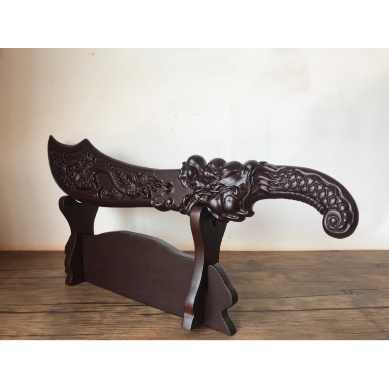 抖音新款黑檀木雕之宝龙刀