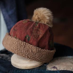 复古羊羔毛帽子百搭夹棉地主帽M022绽放