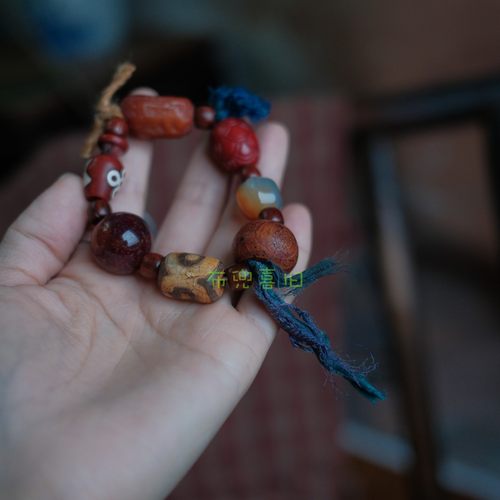 复古文艺尼泊尔丝线干青多宝手串SC140