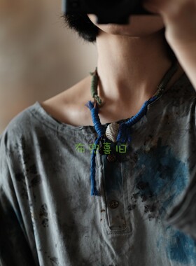 手编做旧百搭古银颈链SC155