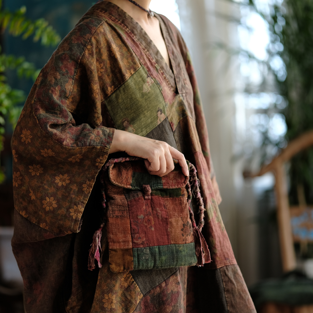 斜跨拼布包包翻盖百搭