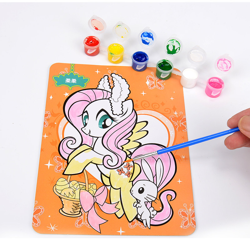 柔柔1-3-6-7-8岁宝宝入门启蒙儿童填色涂色幼儿园手工书画画本涂色