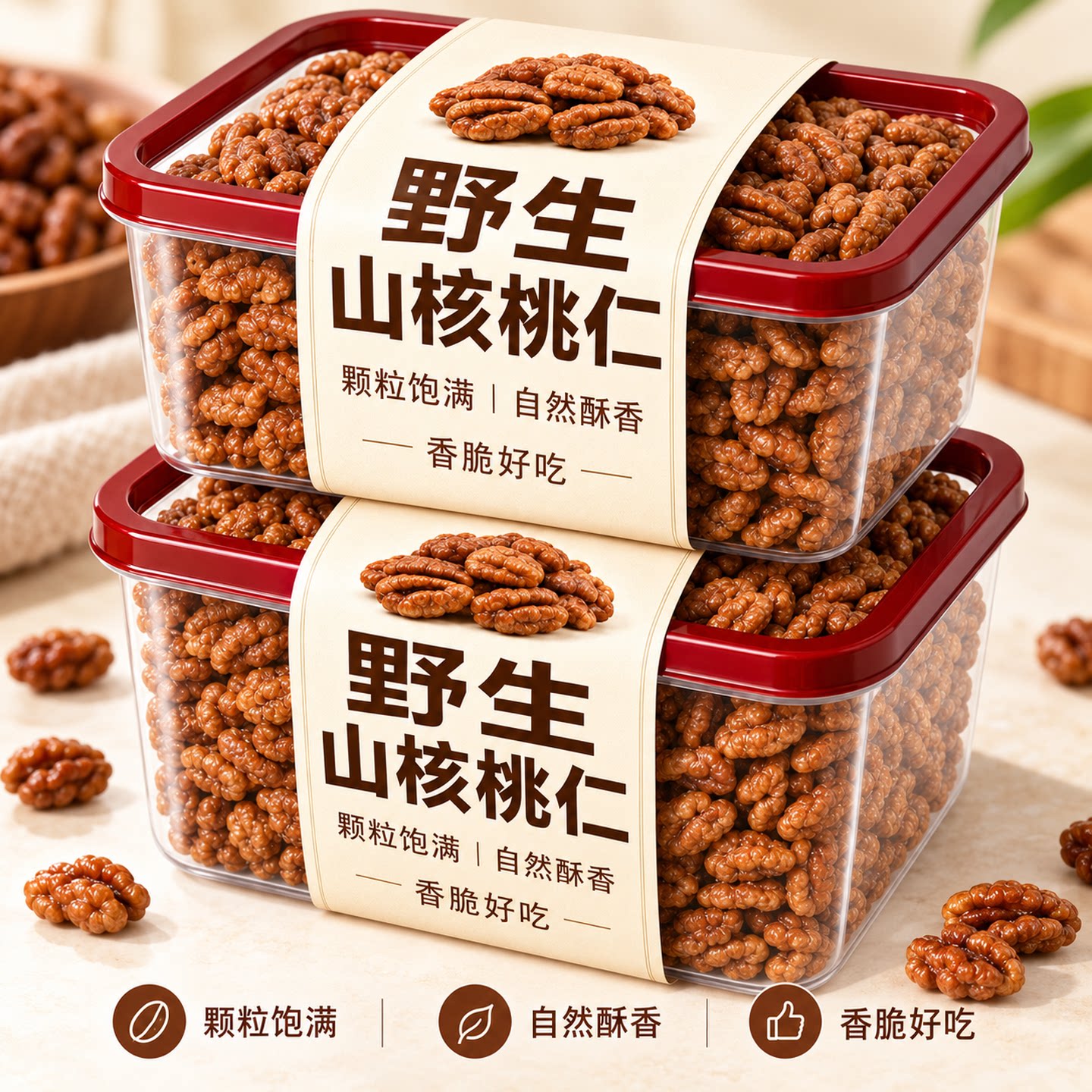 山核桃仁官方旗舰店独立小包装野生原味孕妇纯天然坚果零食即食