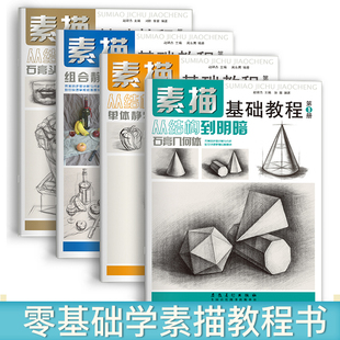 素描基础教程几何体石膏头像组合结构静物临摹高艺考素描手绘铅笔画自学零基础素描教材程结构到明暗教学素描入门技法书 单本可选